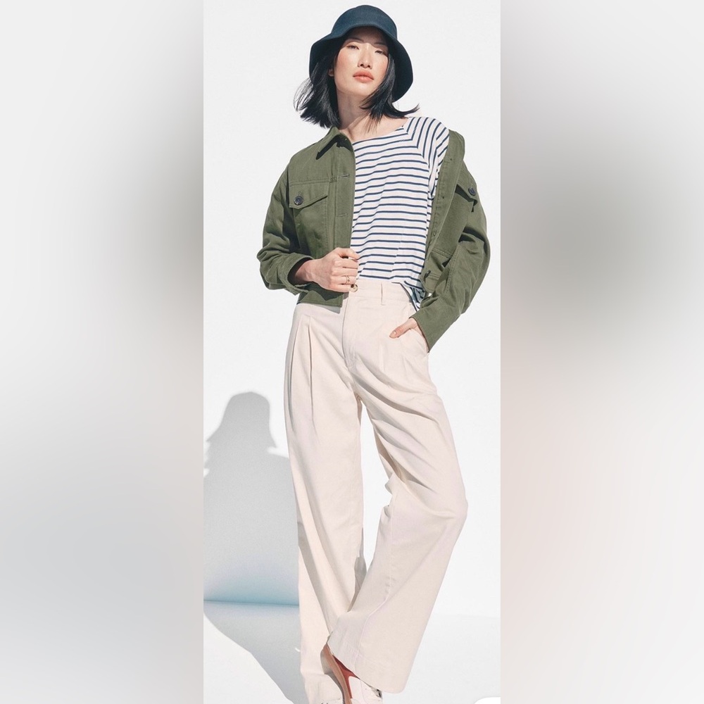 Elegant Cream Wide-Leg Trousers